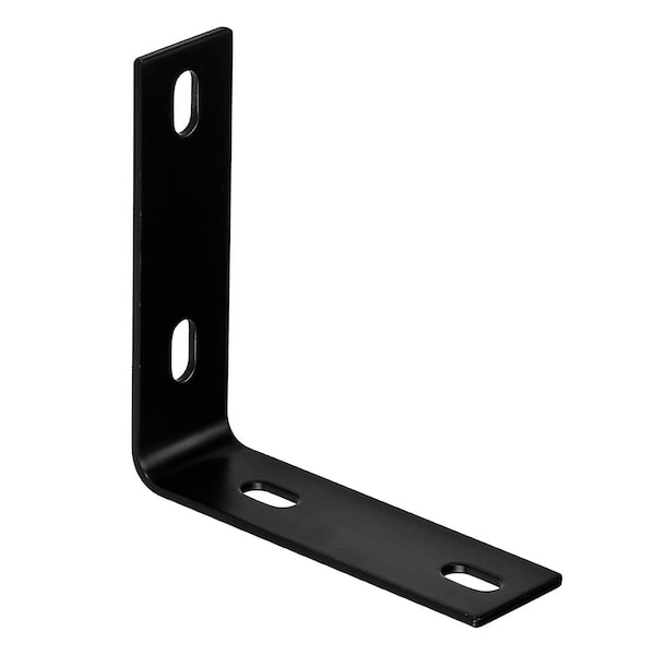 Hampton Products Hampton 5-1/8 in. H X 1-1/2 in. W X 1/8 in. D Black Steel Inside L Corner Brace 01-3405-013 - main